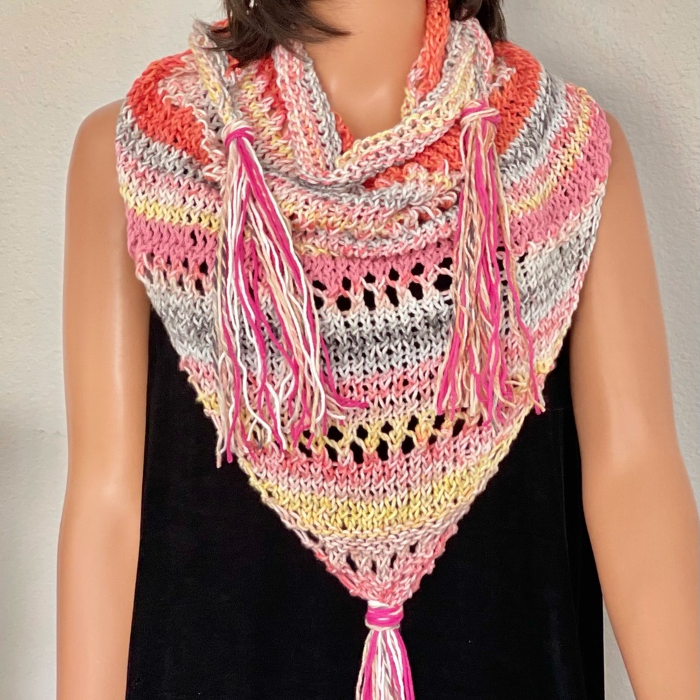 Hand Knits 2 Love Cotton Shawl Bandana Designer